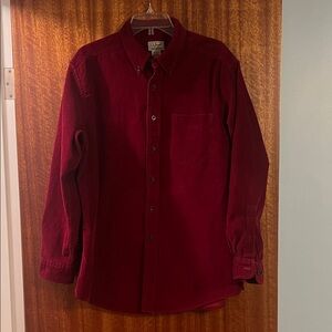 L.L. Bean Men's Deep Red Corduroy Shirt